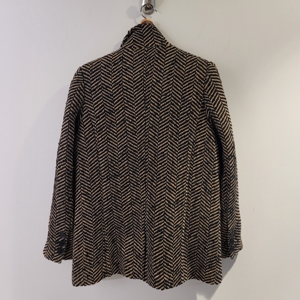 Wool blend Herringbone Patterned Coat - image 3
